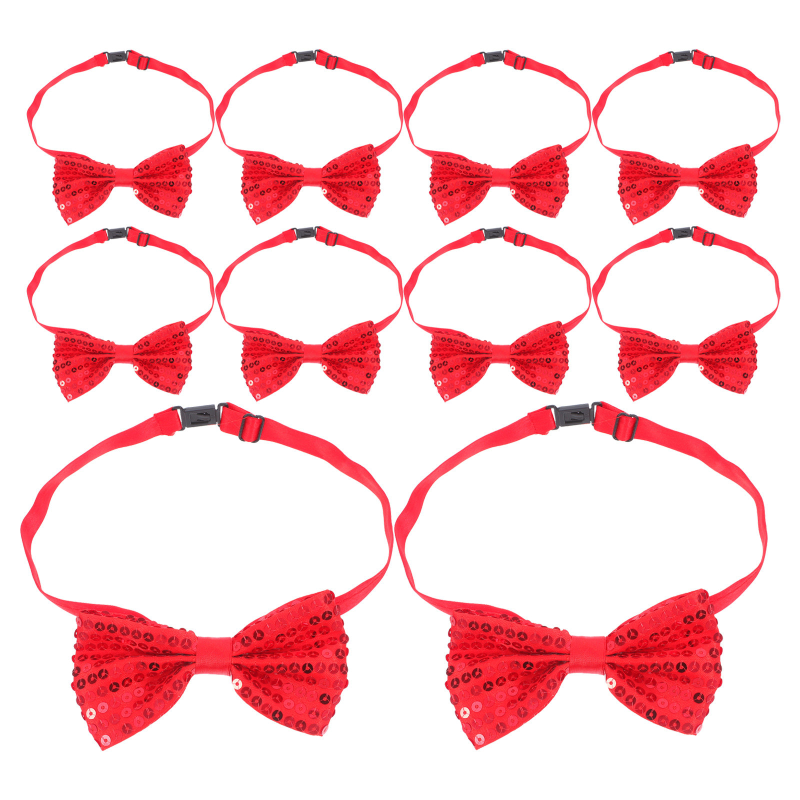 Bow Tie Pre Tied - 10Pcs Red Sequin Bow Tie Children