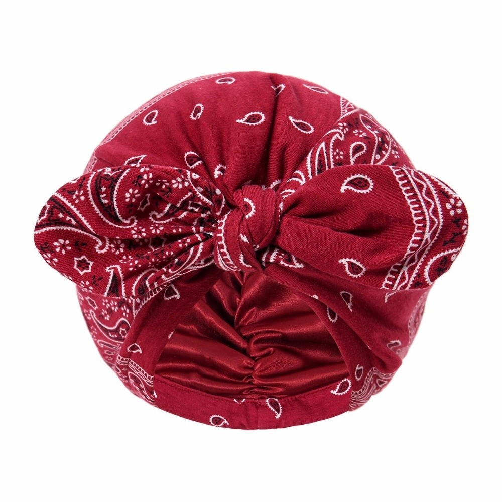 Satin Lined Bandana Turban Hat - Bow Tie Pre Tied ulasan dan harga