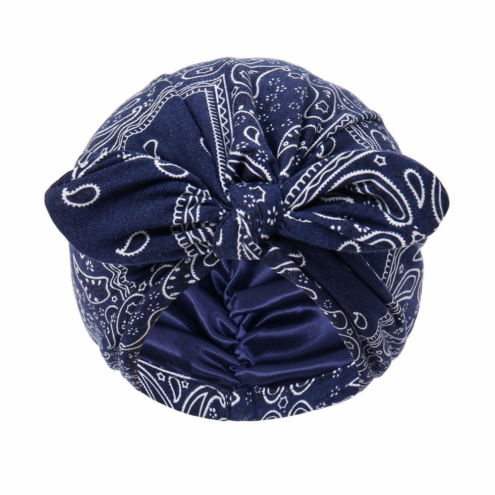 Satin Lined Bandana Turban Hat - Bow Tie Pre Tied ulasan dan harga