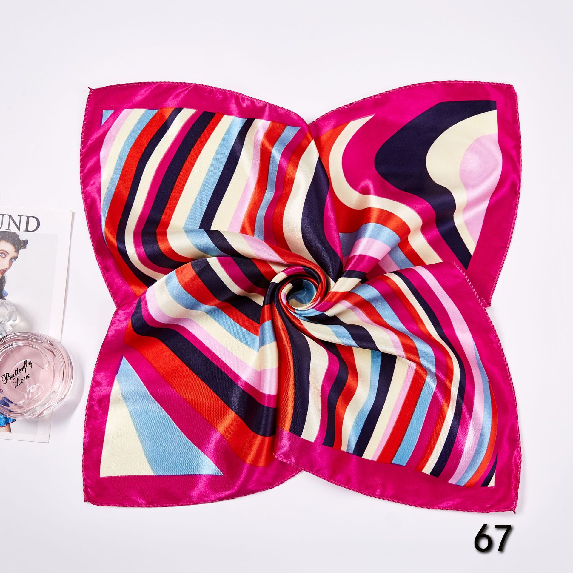 50*50cm Square Silk Scarves Sc - Scarf Silk Square ulasan dan harga