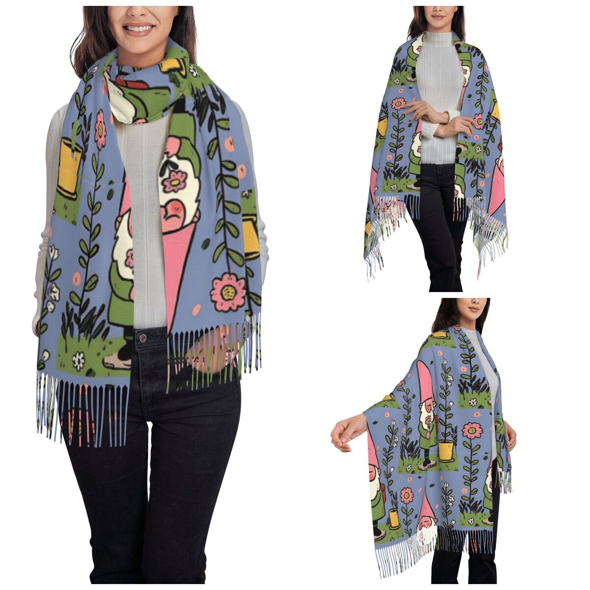 Mythical Garden Gnome Shawls W - Pashmina Wrap Large ulasan dan harga