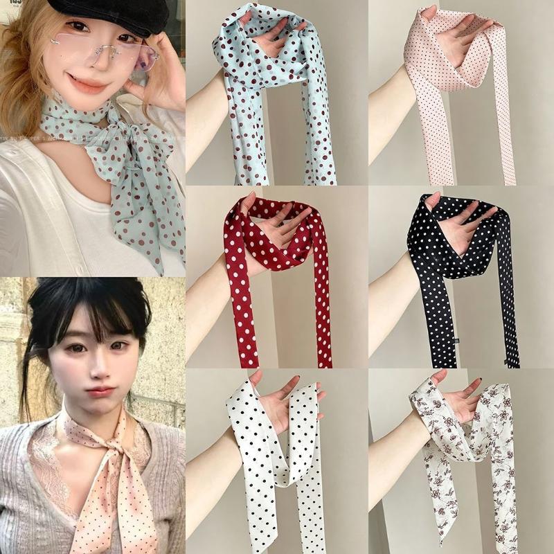 Polka Dot Floral Print Silk Sc - Face Scarf Mask ulasan dan harga