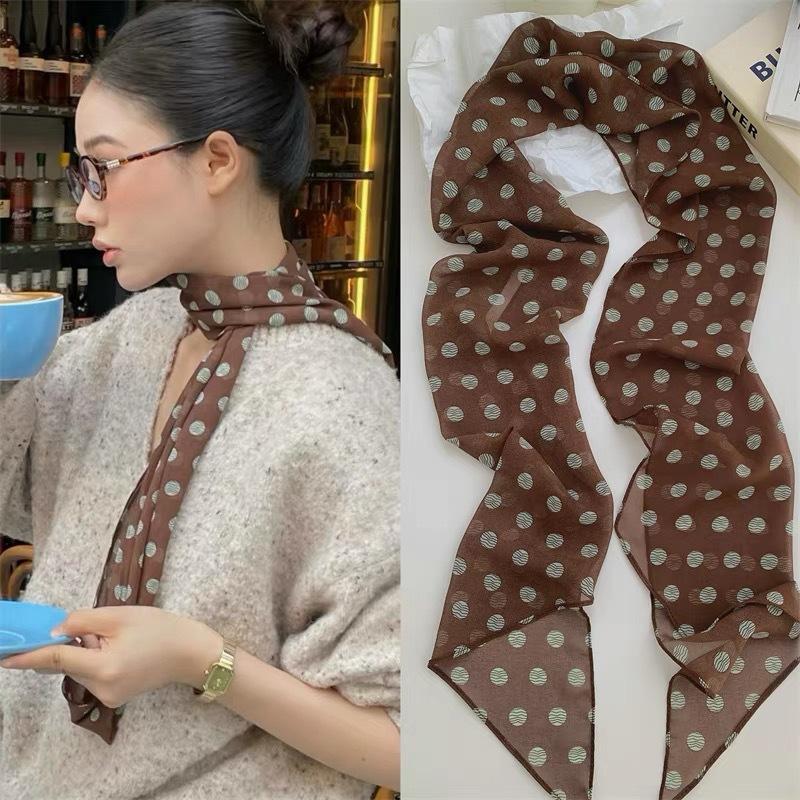 Polka Dot Floral Print Silk Sc - Face Scarf Mask ulasan dan harga