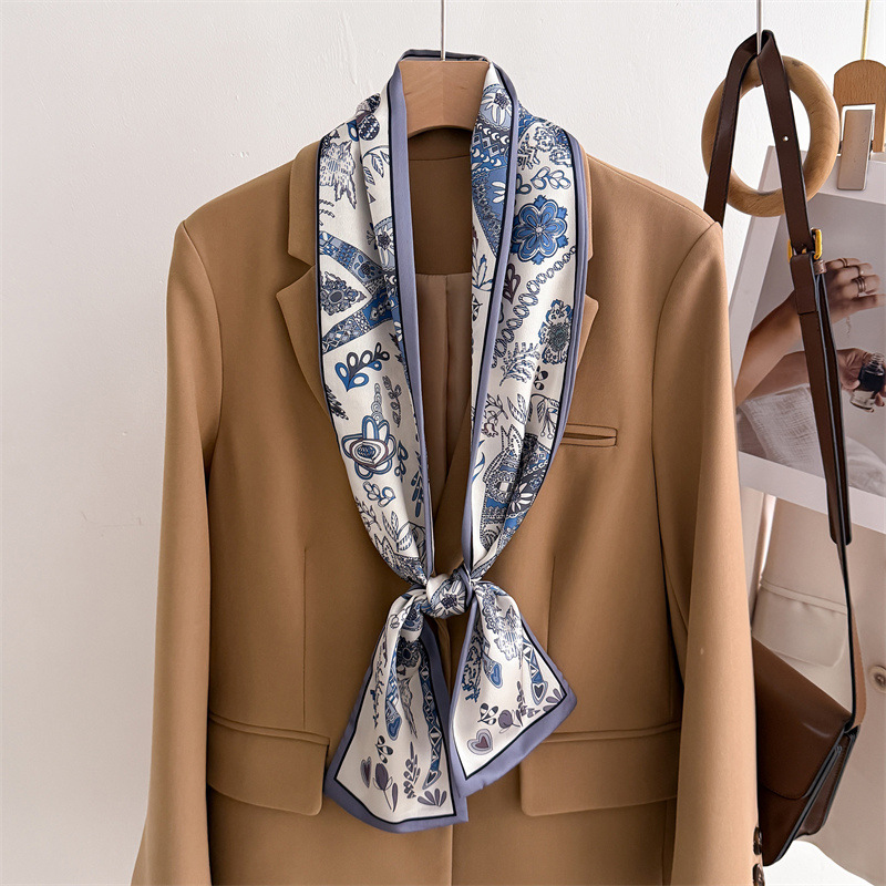 45 Color Women Silk Feel Print - Face Scarf Mask ulasan dan harga
