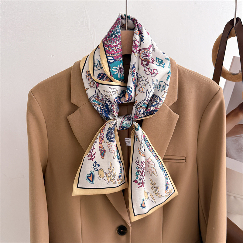 45 Color Women Silk Feel Print - Face Scarf Mask ulasan dan harga
