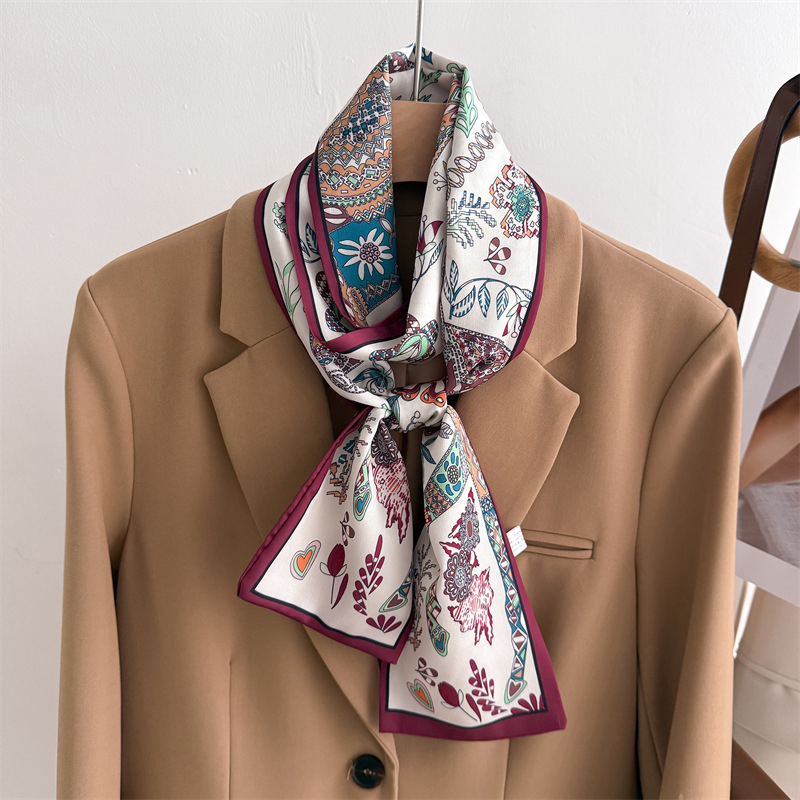 45 Color Women Silk Feel Print - Face Scarf Mask ulasan dan harga