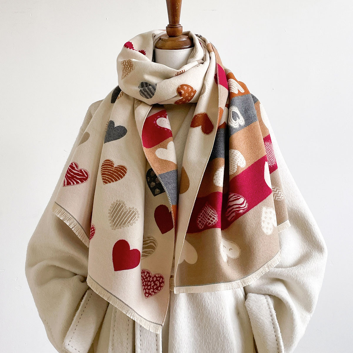 Women Imitation Cashmere Scarf - Pashmina Wrap Large ulasan dan harga